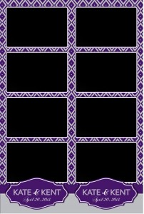 Purple 4 pic strip photo booth template